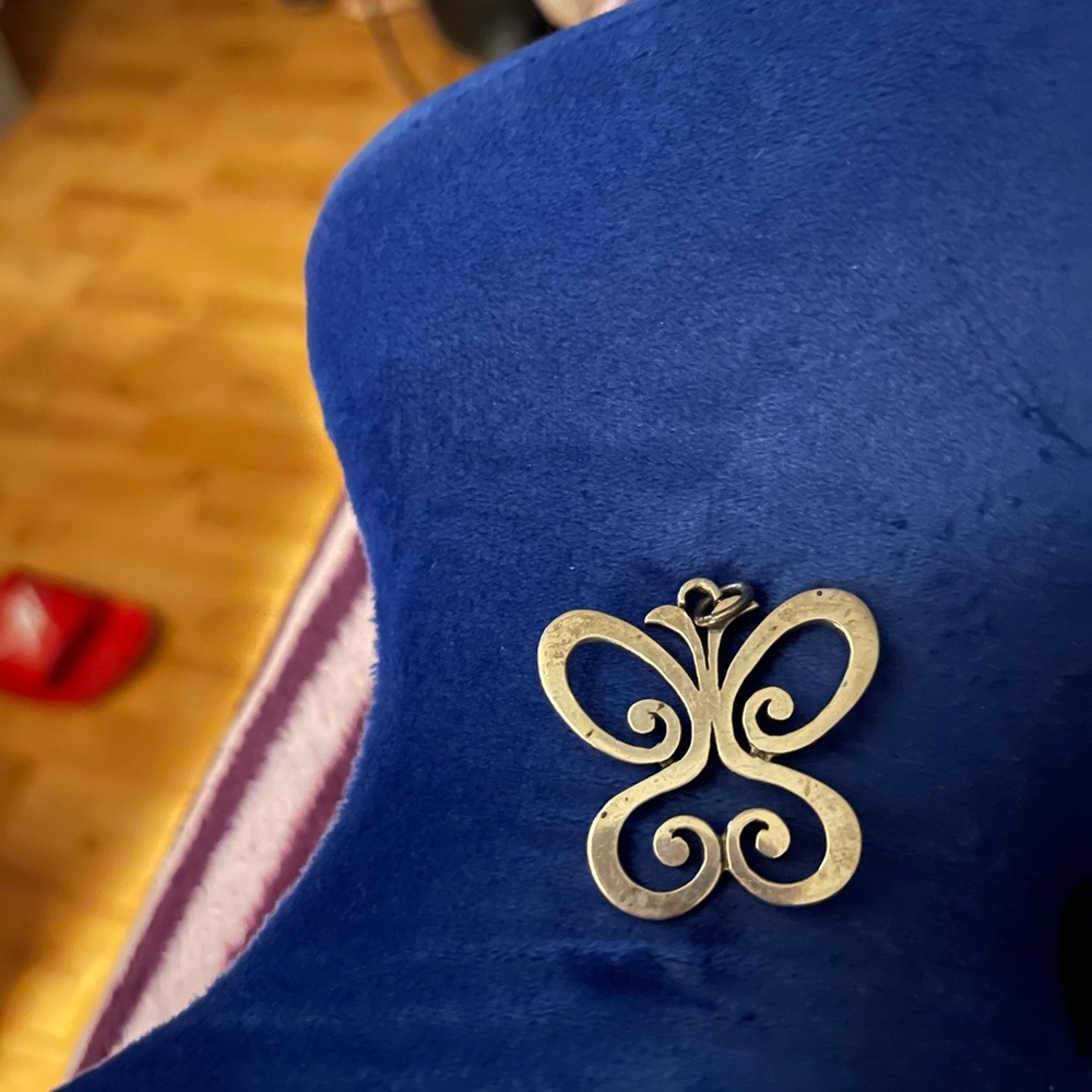 James Avery Spring Butterfly Large Pendant Retired Gem